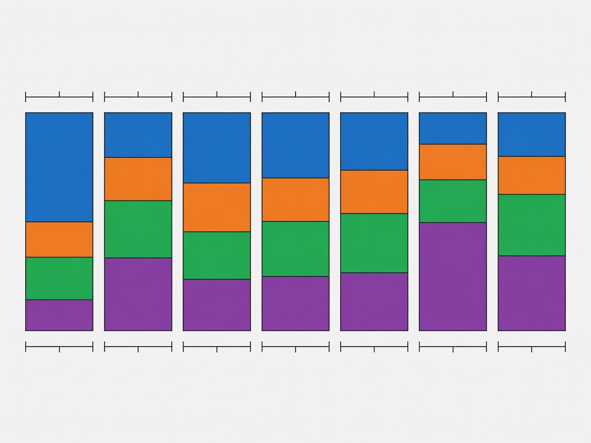 Vector graphic of a structured weekly calendar with distinct colored time blocks